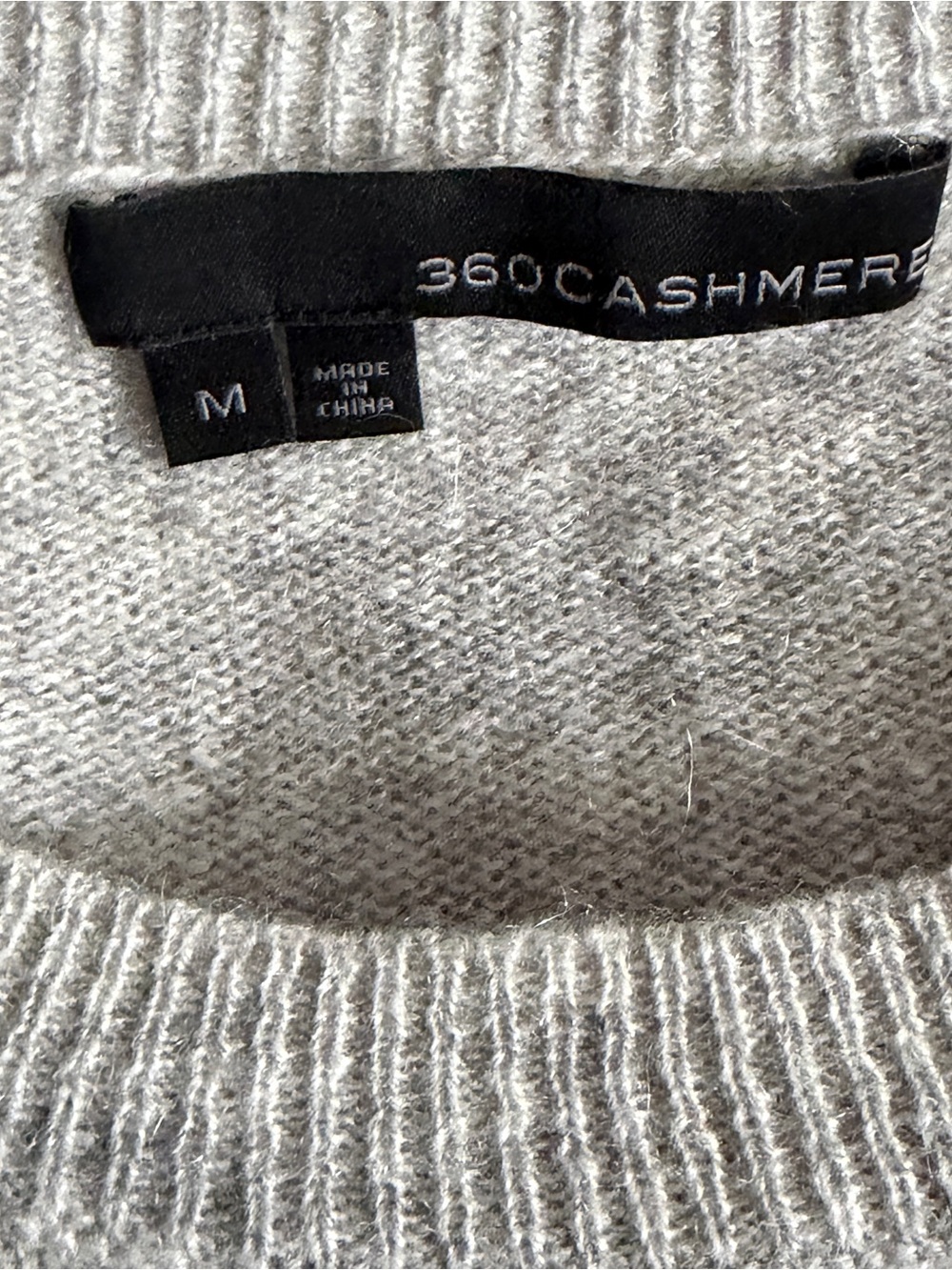 360 Cashmere Peach Star & Stripe Soft Grey Jumper Sweater Women M Luxury Soft - Picture 4 of 12